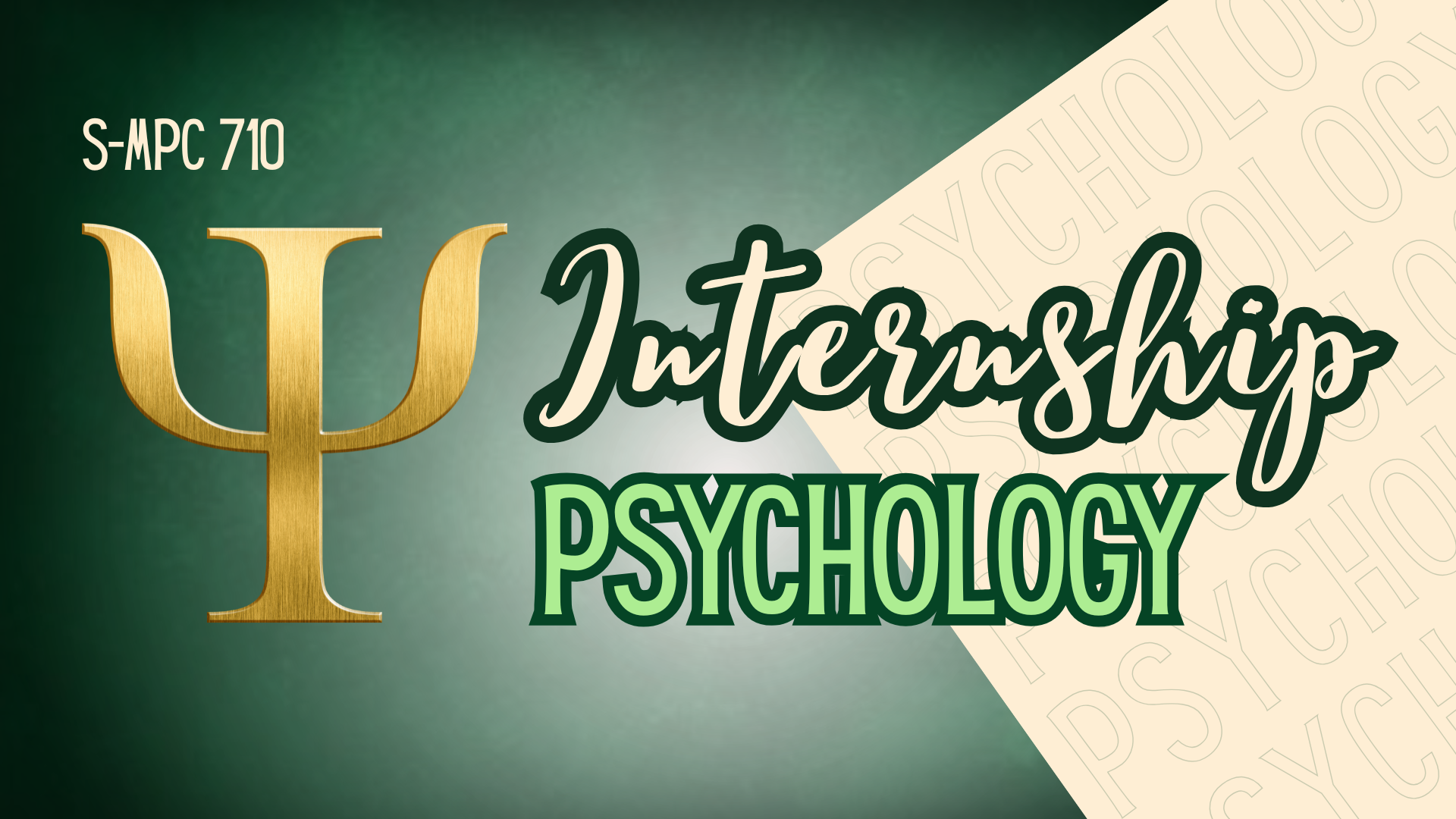 INTERNSHIP IN PSYCHOLOGY - BS/MA-PSYCH 5-2 S-MPC 710(S 01:00PM-07:00PM)