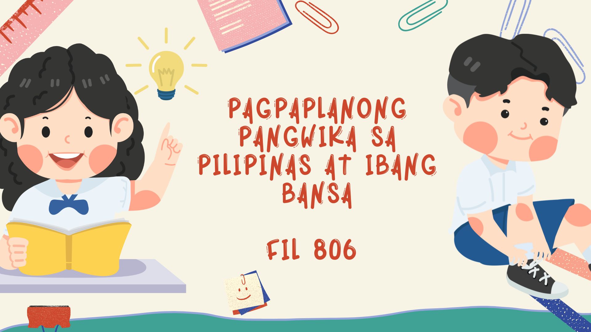 PAGPAPLANONG PANGWIKA SA PILIPINAS AT IBANG BANSA - PHD FILIPINO 6-1 FIL 806(S 07:00AM-10:00AM)